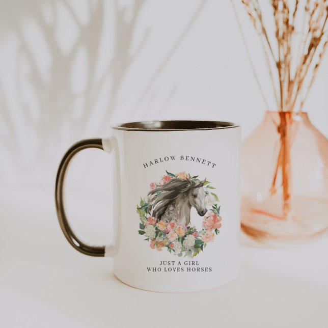 Just a Girl That Loves Horses | Monogram Mug (Creator Uploaded)