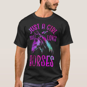 Just A Girl That Loves Horses T Watercolor Effect T-Shirt