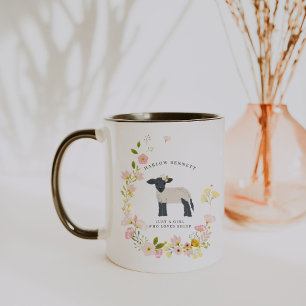 Just a Girl That Loves Sheep   Monogram Mug