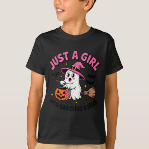 Just A Girl Who Can Drive A Stick Funny Halloween T-Shirt