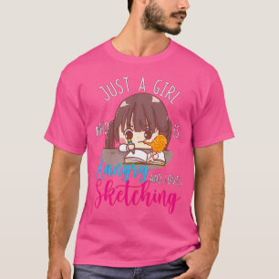 Just A Girl Who Is Hangry And Loves Sketching Hung T-Shirt