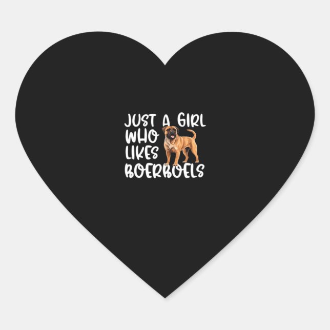Just A Girl Who Likes Boerboels Classic T-Shirt Heart Sticker (Front)