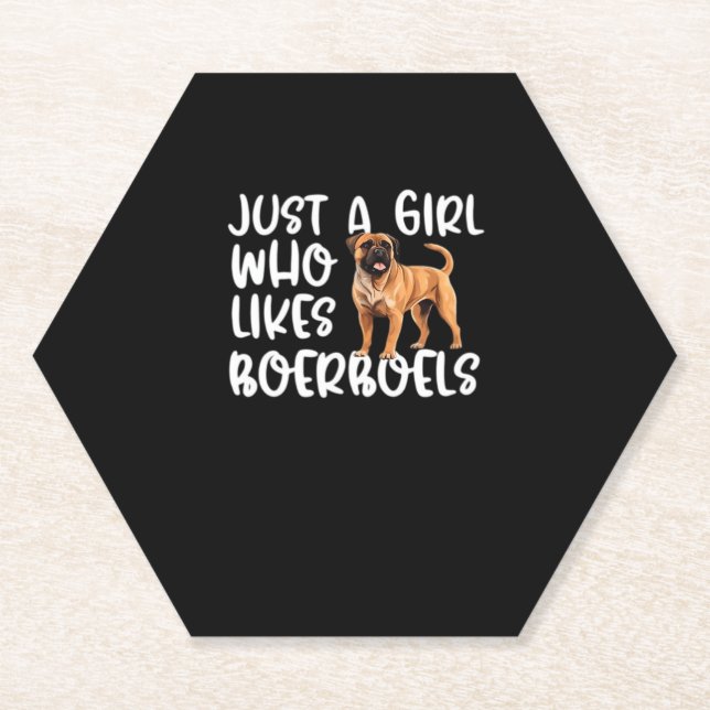 Just A Girl Who Likes Boerboels Classic T-Shirt Paper Coaster (Front)