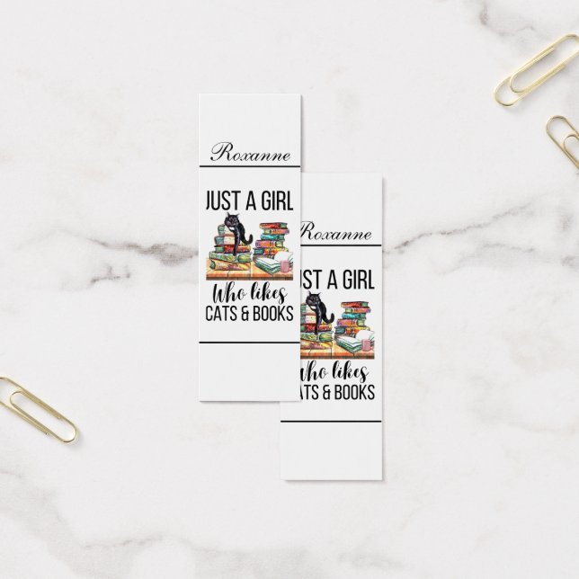 Just A Girl Who Likes Cats And Books 3 Bookmark (Office)