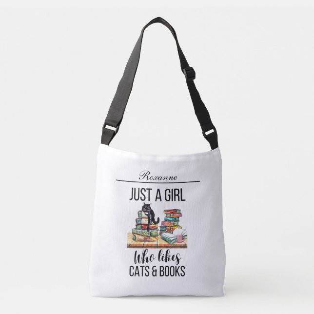 Just A Girl Who Likes Cats And Books Crossbody Bag (Front)