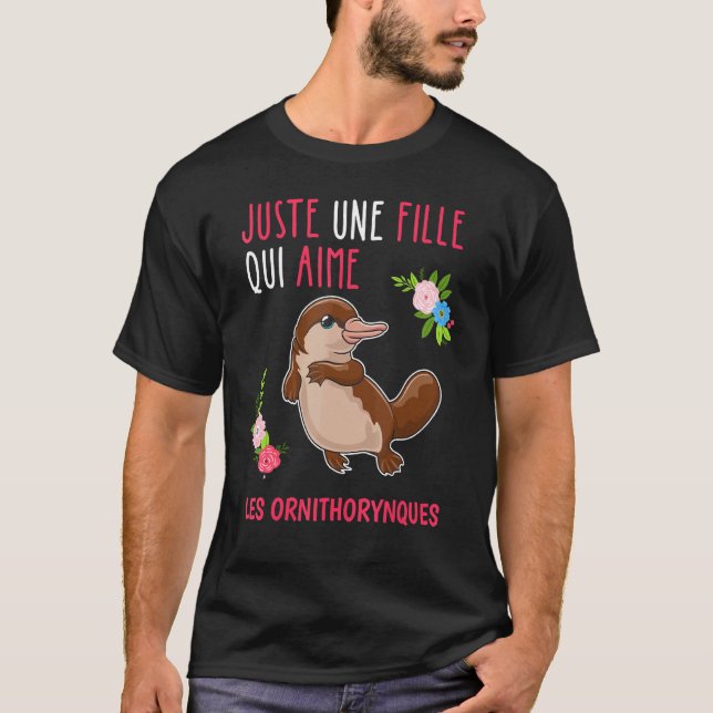 Just A Girl Who Likes Ornithoryncs Cute T-Shirt (Front)