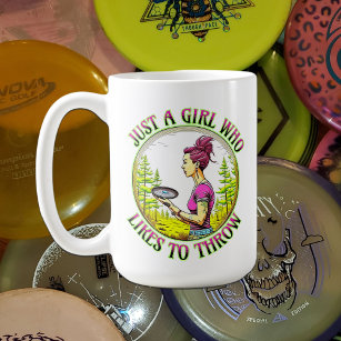 Just a Girl Who Likes to Throw   Disc Golf  Coffee Mug