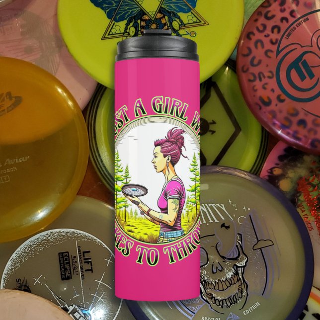 Just a Girl Who Likes to Throw | Disc Golf  Thermal Tumbler (Creator Uploaded)