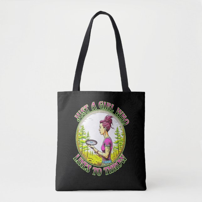 Just a Girl Who Likes to Throw | Disc Golf  Tote Bag (Front)