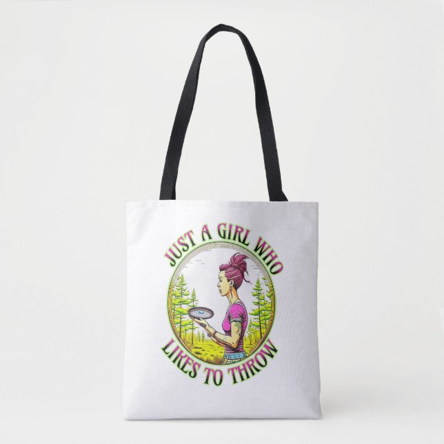 Just a Girl Who Likes to Throw | Disc Golf  Tote Bag (Front)