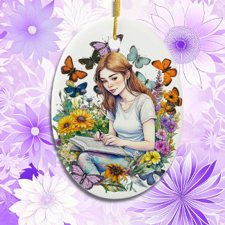 Just a Girl who likes to Write | Authors Christmas Ceramic Tree Decoration