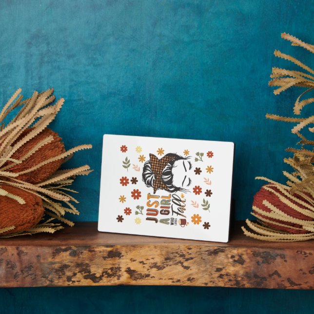 Just A Girl Who Love A Fall Plaque (Side)