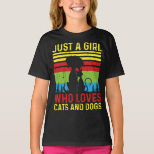 Just A Girl Who Love Cats And Dogs T-Shirt