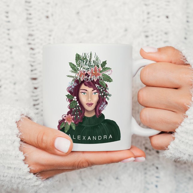 Just A Girl Who Love Christmas Beauty Coffee Mug (Creator Uploaded)
