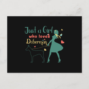 Just A Girl Who Love Doberman Postcard