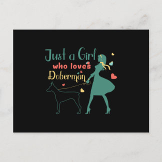 Just A Girl Who Love Doberman Postcard