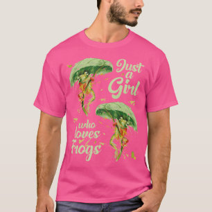 Just A Girl Who Love Frogs Cute Watercolor Green F T-Shirt