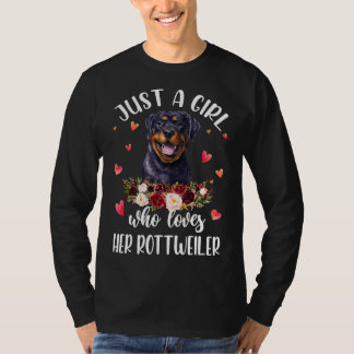 Just A Girl Who Love Her Rottweiler Dog Lover 3 T-Shirt