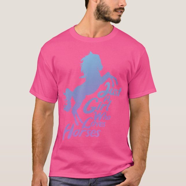 Just A Girl Who Love Horses Girl Horse Riding T-Shirt (Front)