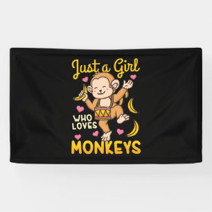Just A Girl Who Love Monkeys Banner