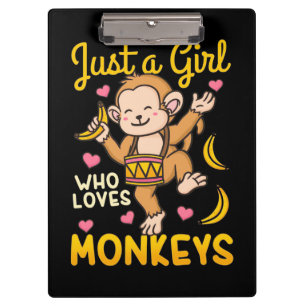 Just A Girl Who Love Monkeys Clipboard