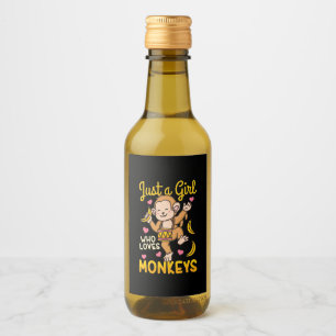 Just A Girl Who Love Monkeys Wine Label