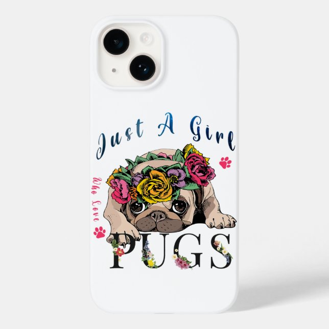 Just A Girl Who Love Pug Pet Lover Case-Mate iPhone Case (Back)