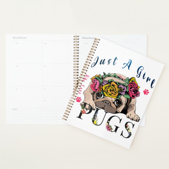 Just A Girl Who Love Pug Pet Lover Planner (Display)