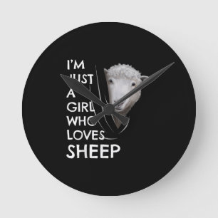 Just A Girl Who Love sheep Sheep Fans gift Round Clock
