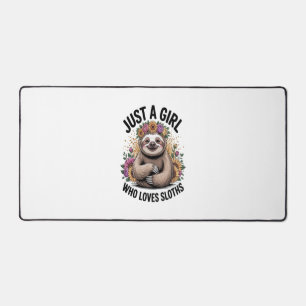 just a girl Who love sloths Desk Mat