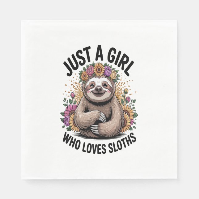 just a girl Who love sloths Napkin (Front)