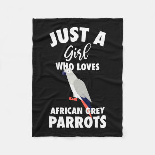 Just A Girl Who Loves African Grey Parrot Fleece Blanket