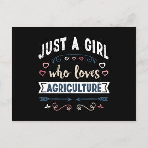 Just a Girl who loves Agriculture Funny Gifts Postcard