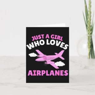 Just A Girl Who Loves Airplanes Kids Toddler Baby  Card