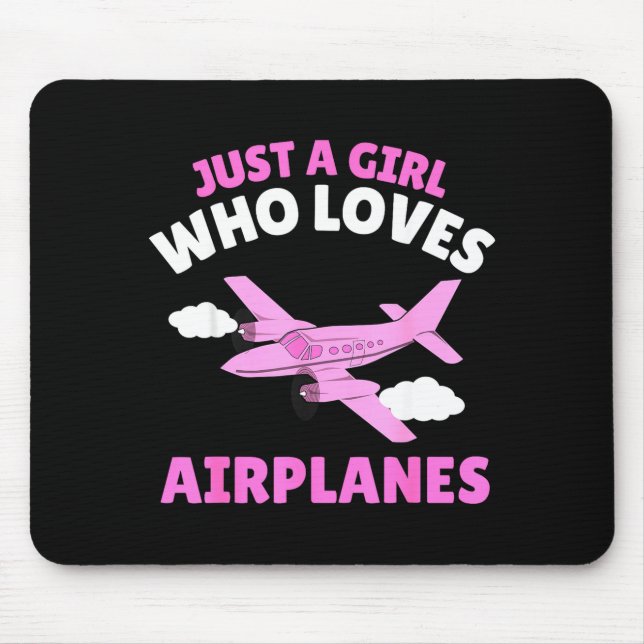 Just A Girl Who Loves Airplanes Kids Toddler Baby  Mouse Mat (Front)