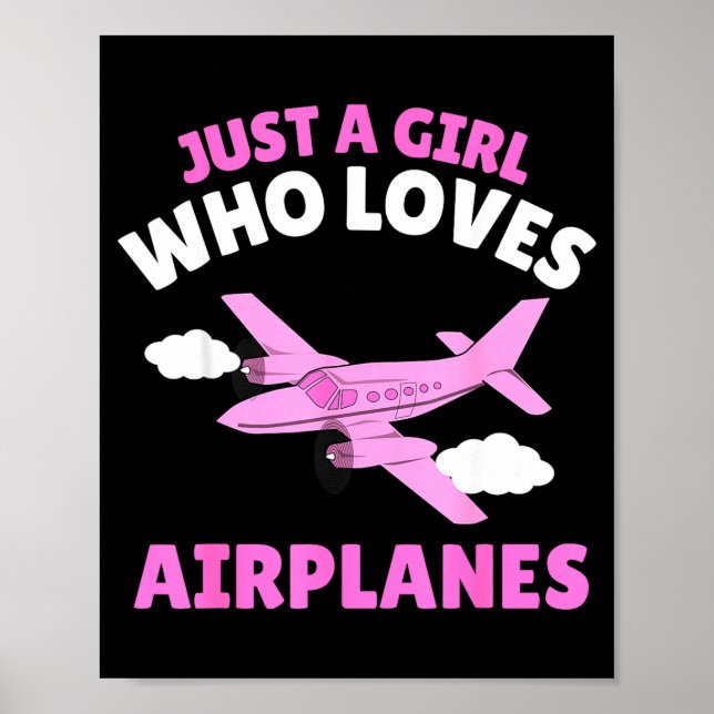 Just A Girl Who Loves Airplanes Kids Toddler Baby  Poster (Front)