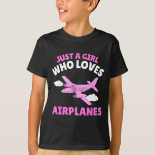 Just A Girl Who Loves Airplanes Kids Toddler Baby T-Shirt