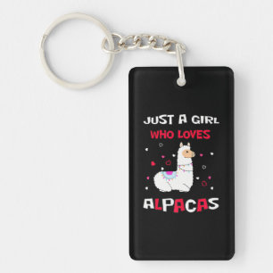 Just A Girl Who Loves Alpacas Alpaca Key Ring