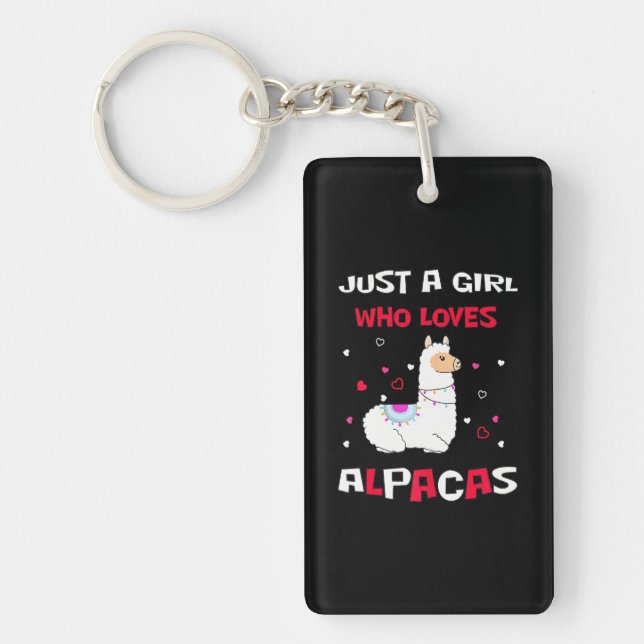 Just A Girl Who Loves Alpacas Alpaca Key Ring (Front)