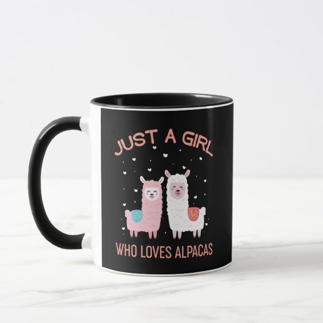 Just A Girl Who Loves Alpacas - Cute Alpaca Lover Mug (Left)