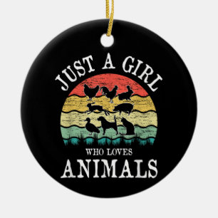 Just A Girl Who Loves Animals Ceramic Tree Decoration
