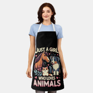 Just A Girl Who Loves Animals Cute Animal Lover Apron