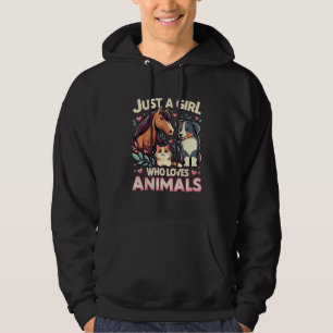 Just A Girl Who Loves Animals Cute Animal Lover Hoodie