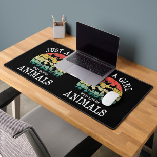 Just A Girl Who Loves Animals - Cute & Heartfelt Desk Mat
