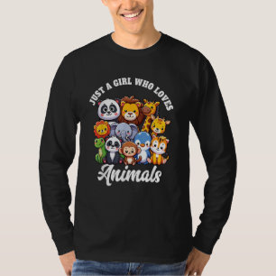 Just A Girl Who Loves Animals Wild Cute Zoo Animal T-Shirt