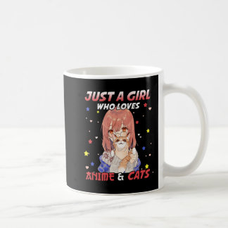Just a Girl Who Loves Anime and Cats Kawaii Gift T Coffee Mug