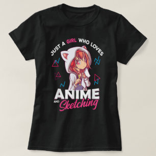 Just a Girl Who Loves Anime and Drawing T-Shirt