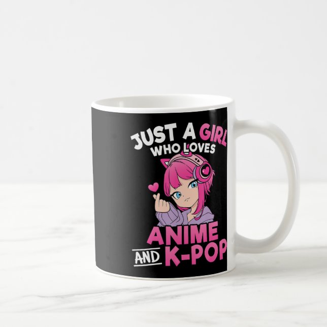 Just A Girl Who Loves Anime And K-Pop Cute Kpop Mu Coffee Mug (Right)