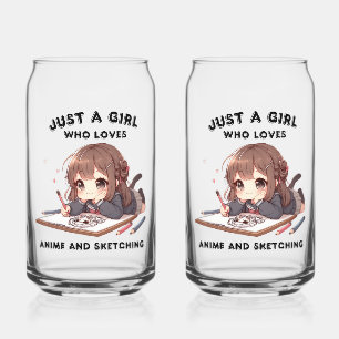 Just A Girl Who Loves Anime And Sketching Can Glass