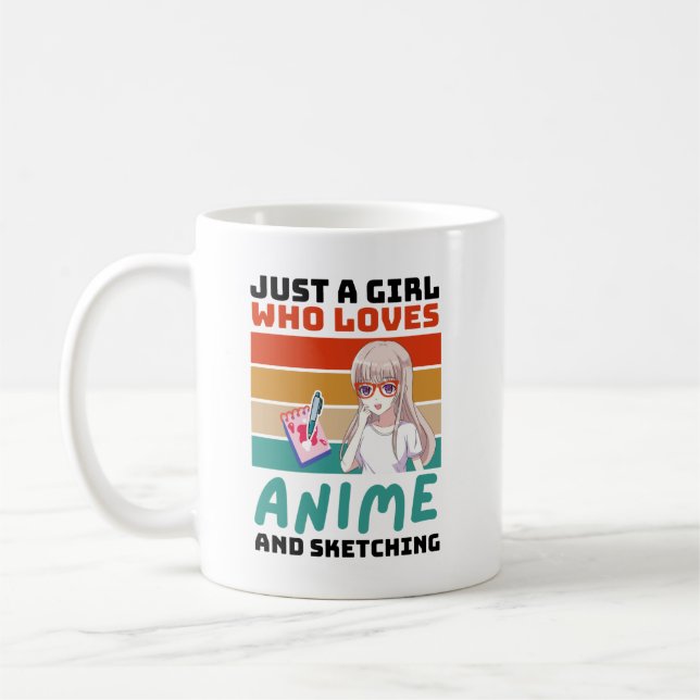 Just A Girl Who Loves Anime And Sketching -  Coffee Mug (Left)
